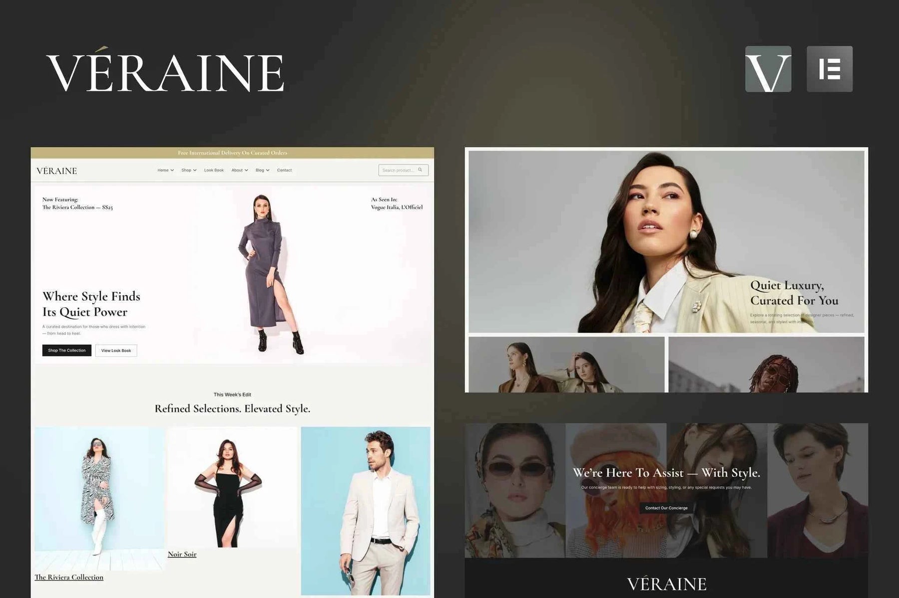 Veraine - Luxury Fashion Marketplace Elementor Template Kit