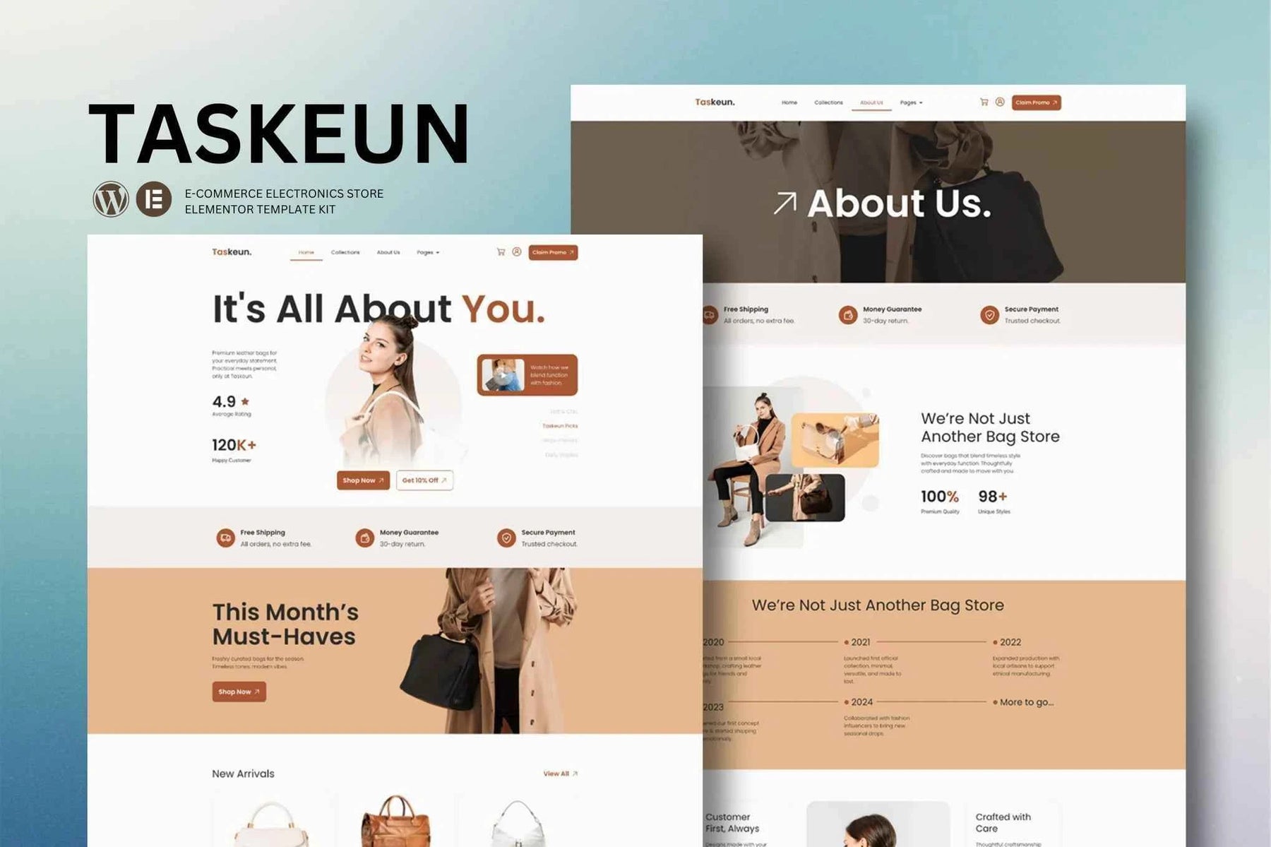 Taskeun - E-Commerce Bag Store Elementor Template Kit